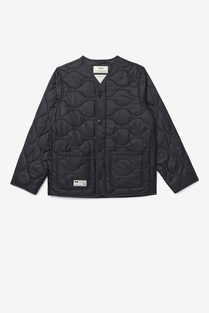 Fila Bunda Panske Project 7 Ľahká Quilted Čierne - YXKLH6784